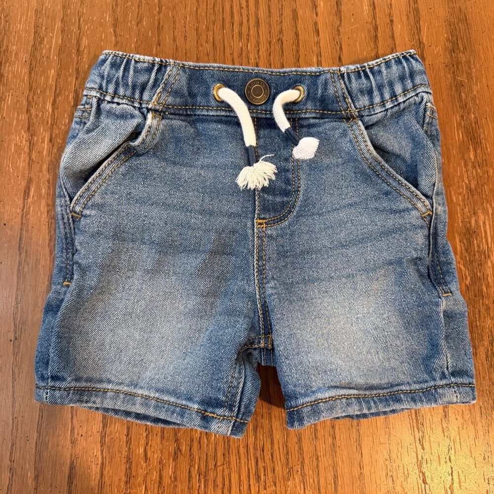 Little Co Lauren Conrad Baby 18M Denim Shorts Organic Cotton Drawstring Blue